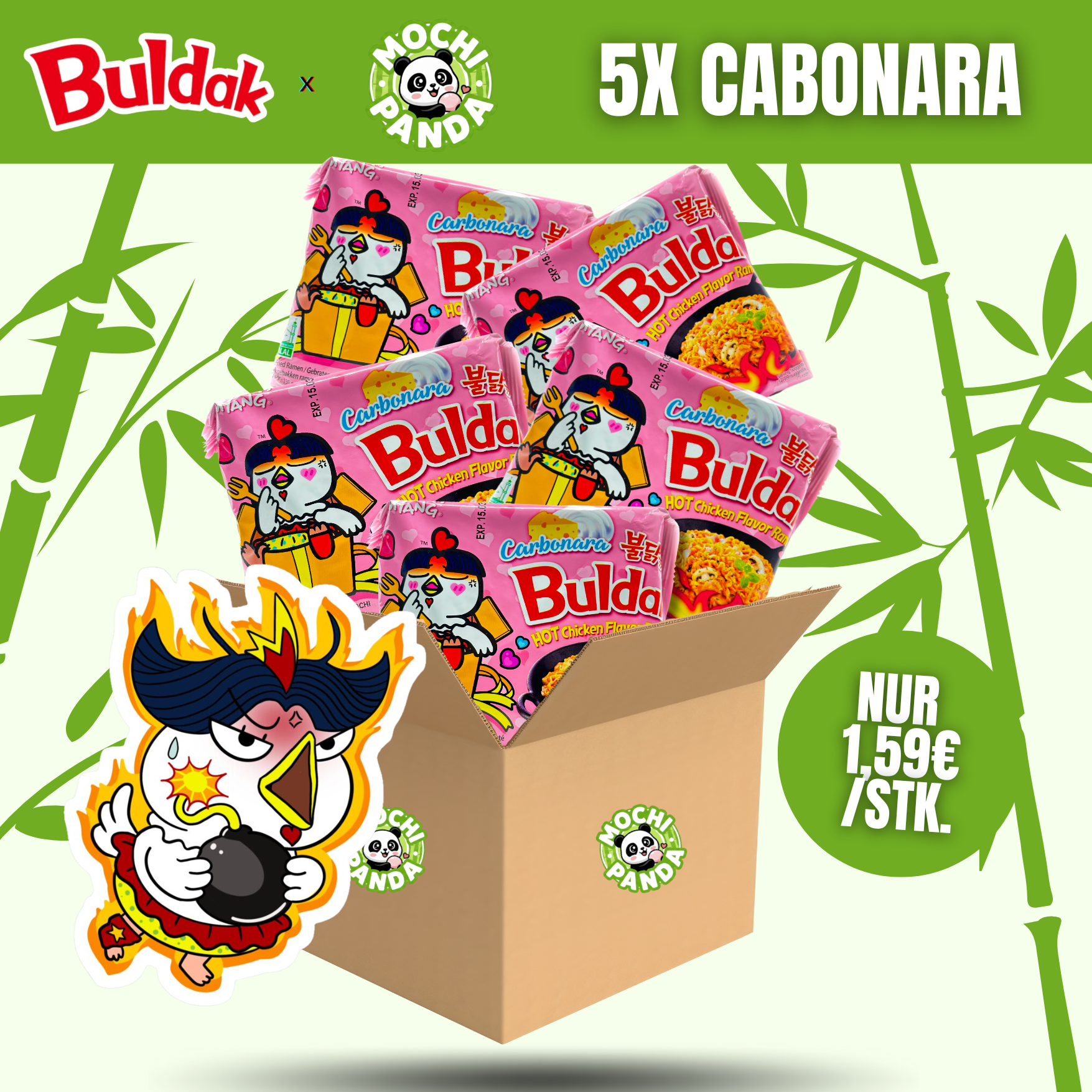 🩷🍜🇰🇷 5x Buldak Carbonara Ramen